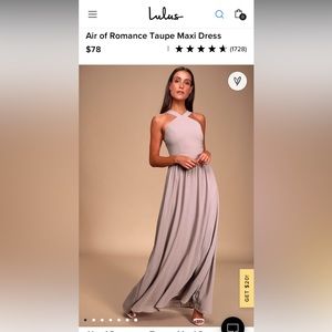 L- Lulus Air of Romance Taupe maxi dress